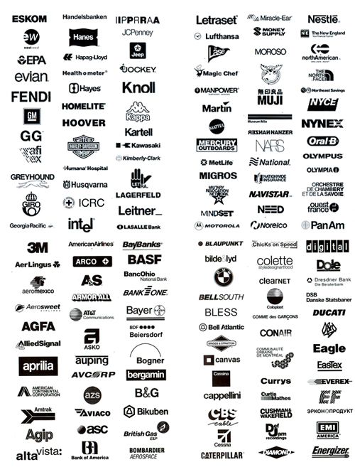 Logos designed in Helvetica, the limits of the Swiss style