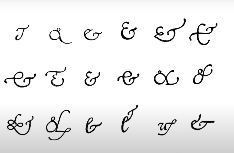 Ampersands by Giambattista Palatino (1515-1575)