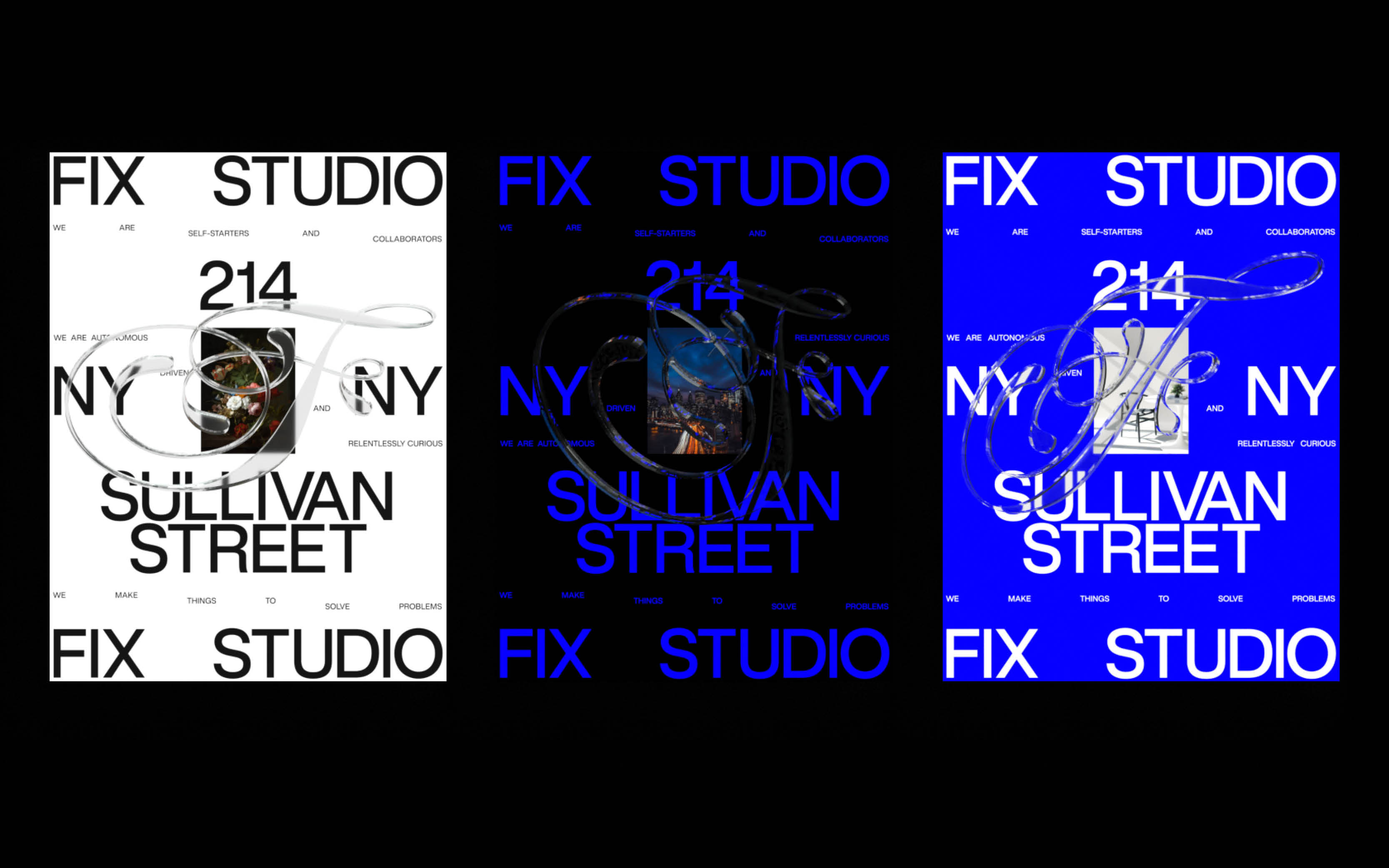 The initial F is used in a very contemporary design: transparency, 3D glass rendering.